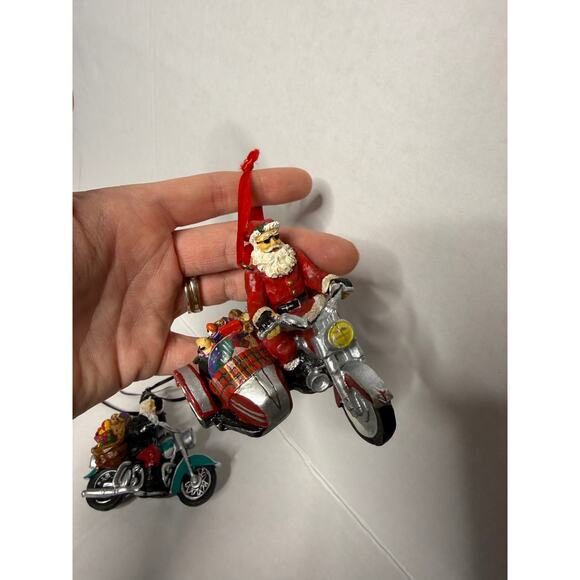 Harley Davidson Christmas Ornament Lot of 6 Biker Santa Globe Motorcycle - Picture 9 of 11